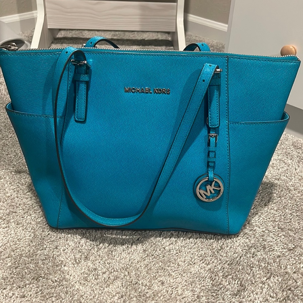 Michael Kors Medium Turquoise Teal Totebag Purse